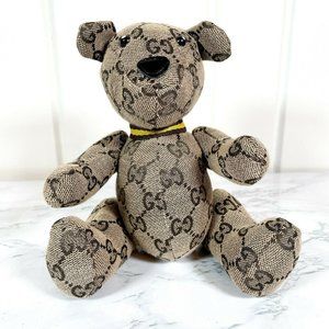 GUCCI Teddy Bear Plush Toy Doll Kids GG Canvas